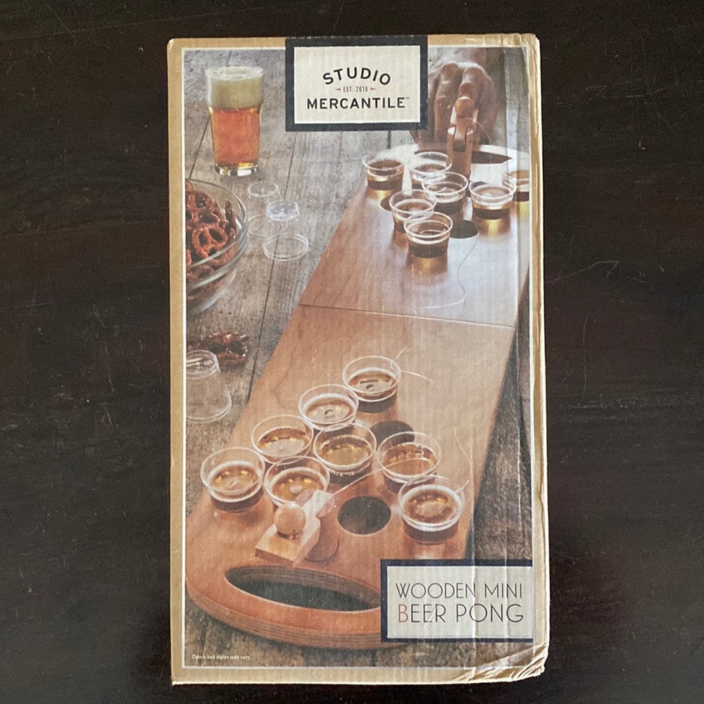 Studio Mercantile Wooden Mini Beer Pong Game